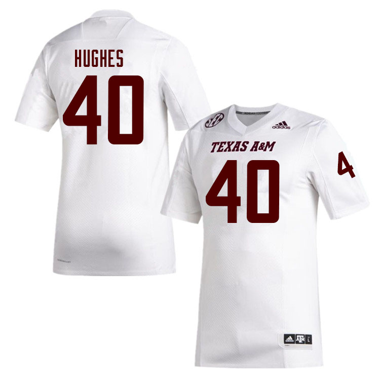Men #40 Avery Hughes Texas A&M Aggies College Football Jerseys Sale-White - Click Image to Close